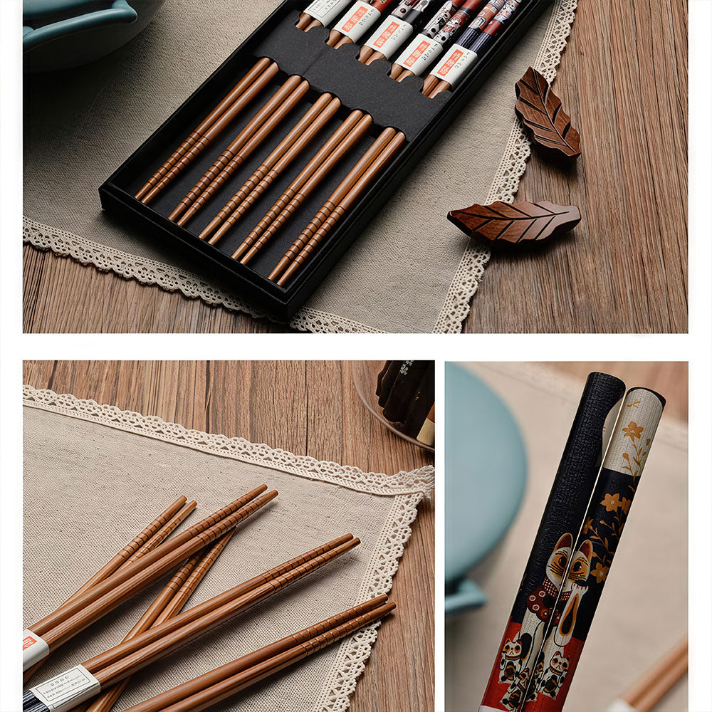 Baguettes chinoises dessin chat