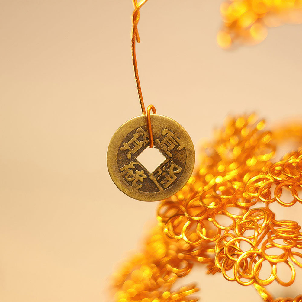 Piece de Monnaie Traditionnelle Porte Bonheur Arbre Chinois
