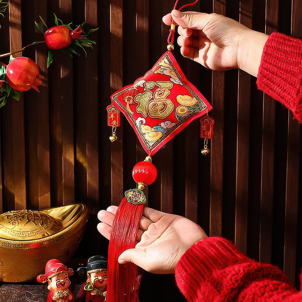 Pompon Chinois Nouvel An Talisman Rouge