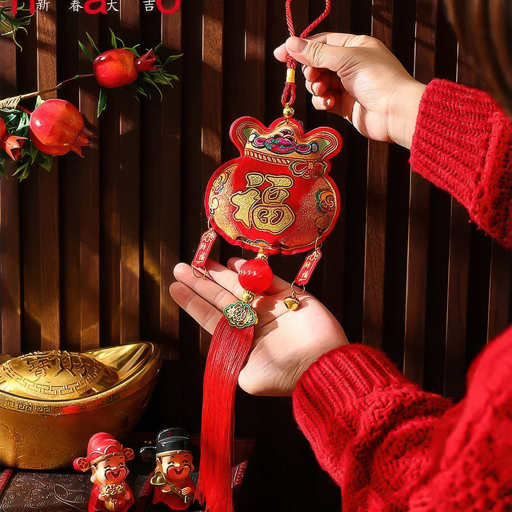 Pompon Chinois Nouvel An Chance Rouge