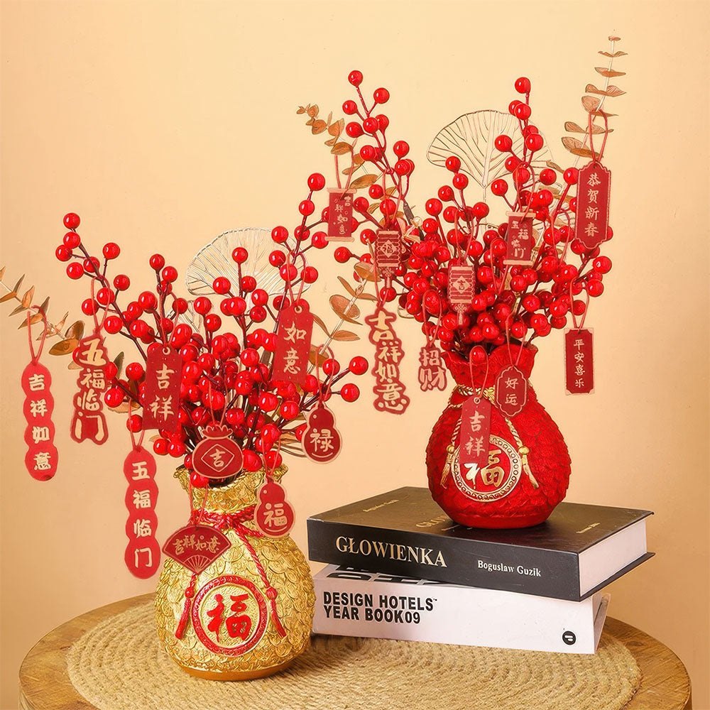 Deux compositions florales Feng Shui pour attirer l'énergie de la richesse et du bonheur.