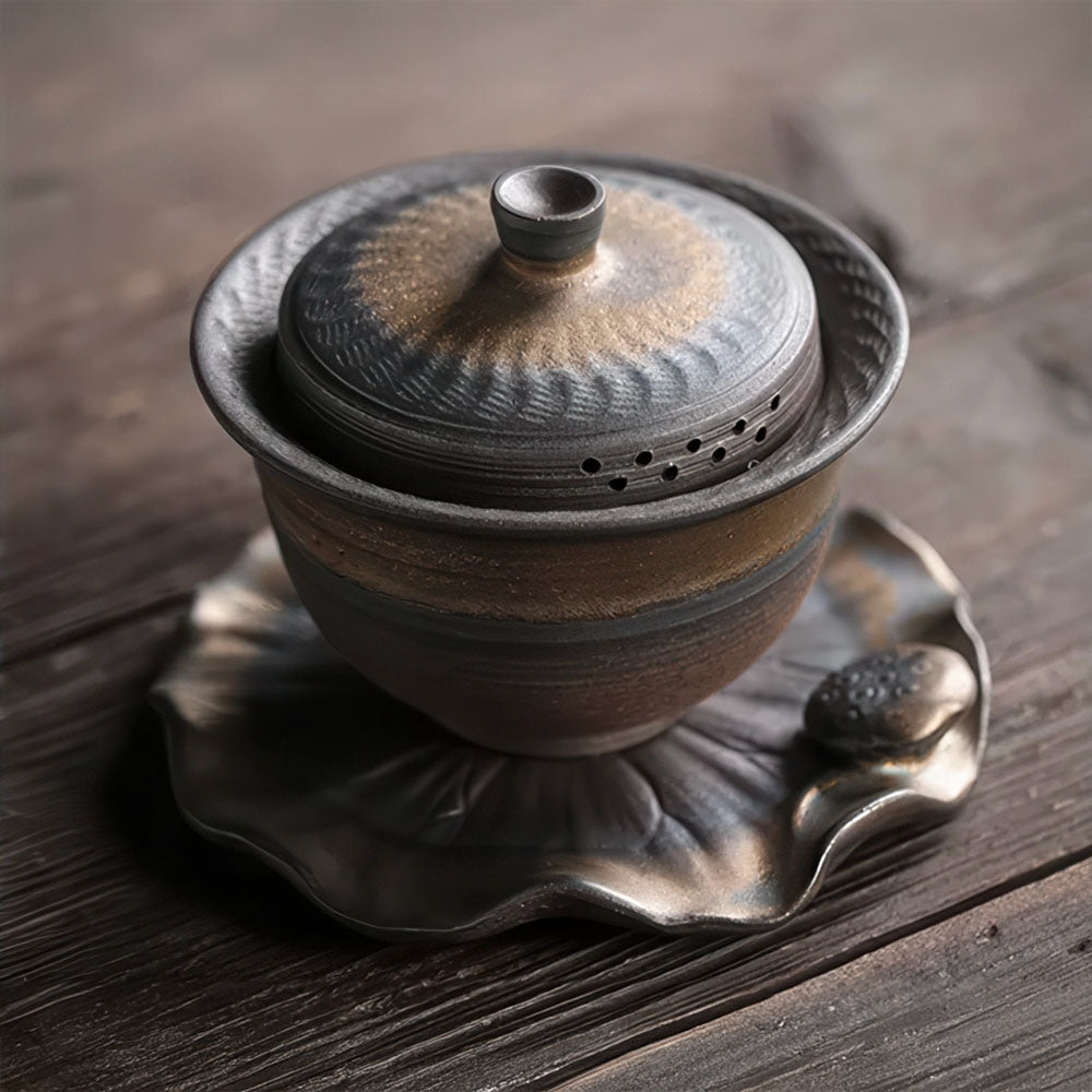 Tasse chinoise en céramique avec couvercle pour le thé