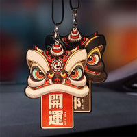 Thumbnail for Pendentifs de la danse du lion pour rétroviseur de voiture, symboles de chance et de protection.