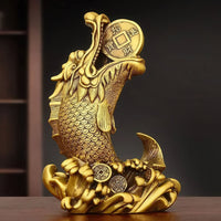 Thumbnail for Statue en cuivre du poisson Arowana, ou 