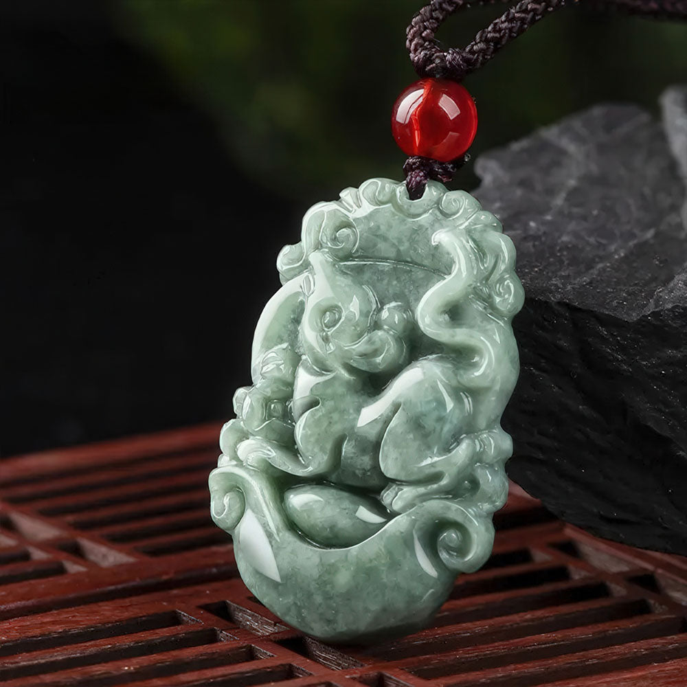 Le porte-bonheur chinois en jade du signe du Rat.