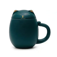 Thumbnail for Poterie en forme de chat, coloris vert