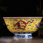 Bol chinois dragon jaune porcelaine