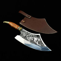 Thumbnail for Couteau chinois ancien étui cuir de vachette