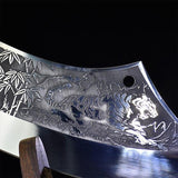 Couteau chinois ancien anneaux en laiton