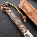 couteau chinois bushcraft poignée à motifs