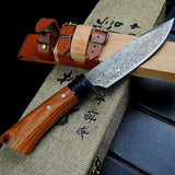 Couteau chinois fourreau en Cuir et en Bois