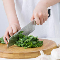 Thumbnail for Couteau chinois professionnel poignee mat givree avec etui