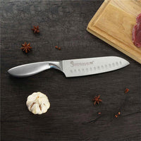 Thumbnail for Couteau chinois santoku acier inoxydable texture alveoles