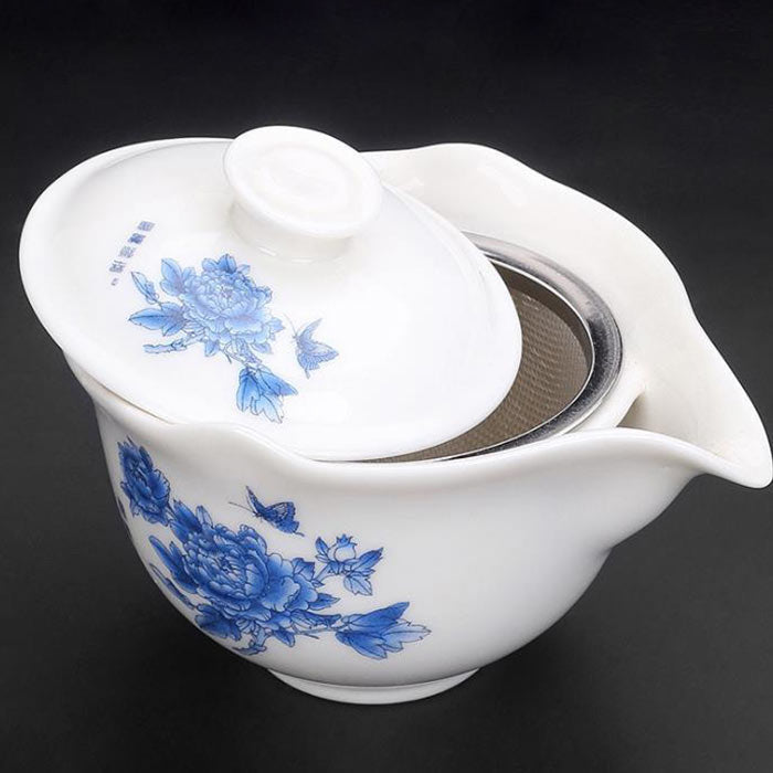 théière chinoise porcelaine ouverte