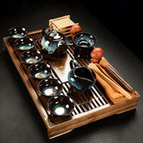 service à thé chinois haut de gamme bois et céramique