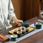 Service à thé chinois sur un plateau