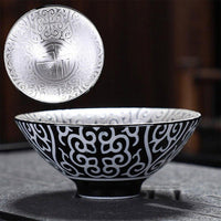 Thumbnail for tasse à thé chinoise motifs noirs