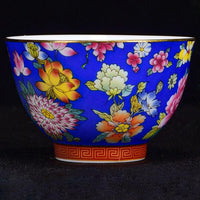 Thumbnail for tasse chinoise en porcelaine fleurs bleues