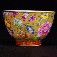 Thumbnail for tasse chinoise en porcelaine fleurs marron