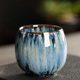 tasse chinoise en céramique bleue