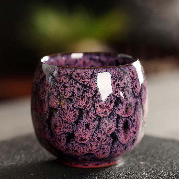 tasse chinoise en céramique violette