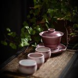 tasse chinoise rose en porcelaine artisanale