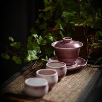 Thumbnail for tasse chinoise rose en porcelaine artisanale