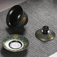 Thumbnail for tasse chinoise dorée en porcelaine