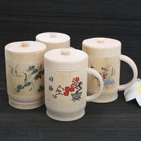 Thumbnail for Tasses chinoises en bambou avec couvercle