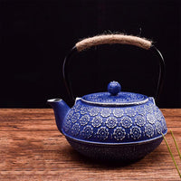 Thumbnail for théière chinoise en fonte bleue