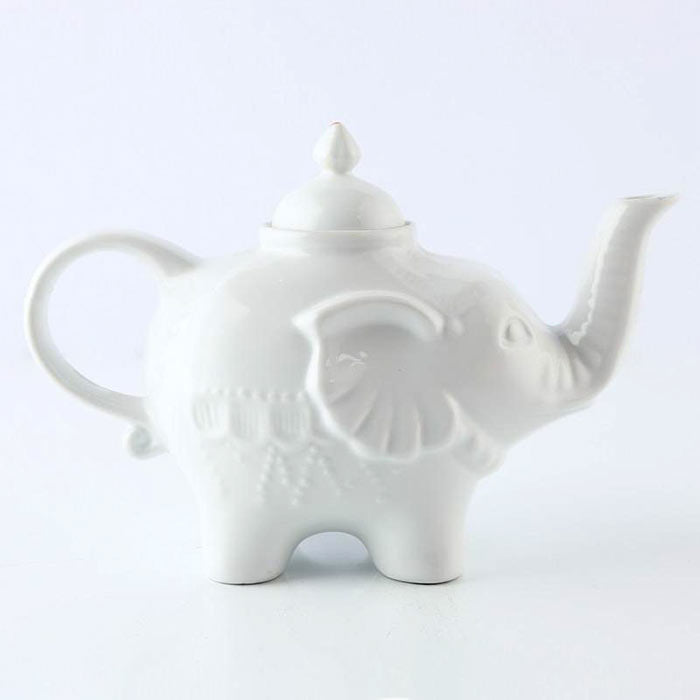 Théière chinoise éléphant céramique blanc