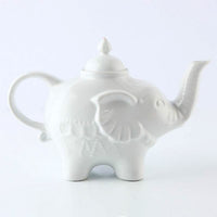 Thumbnail for Théière chinoise éléphant céramique blanc
