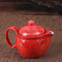 Thumbnail for théière chinoise en porcelaine rouge
