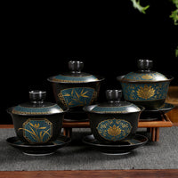 Thumbnail for tasses chinoises en porcelaine noire