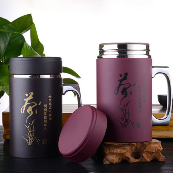 Tasses chinoises en acier inoxydable avec couvercle