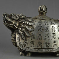 Thumbnail for théière chinoise en argent massif motifs chinois